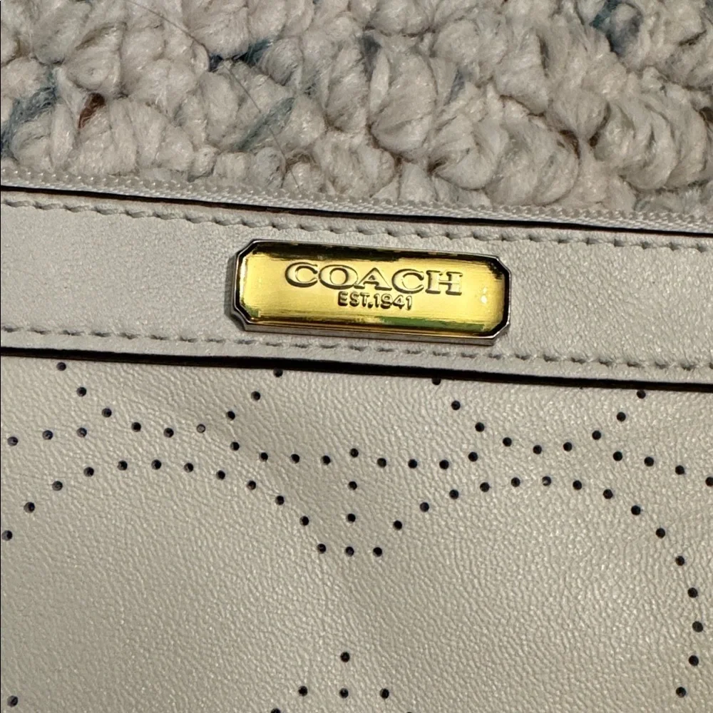 Coach Perforated Leather Wristlet